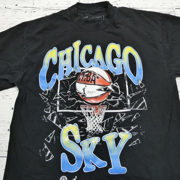 Chicago Sky Shirt Mens Medium Black Playa Society WNBA Basketball Graphic Tee - Picture 2 of 6